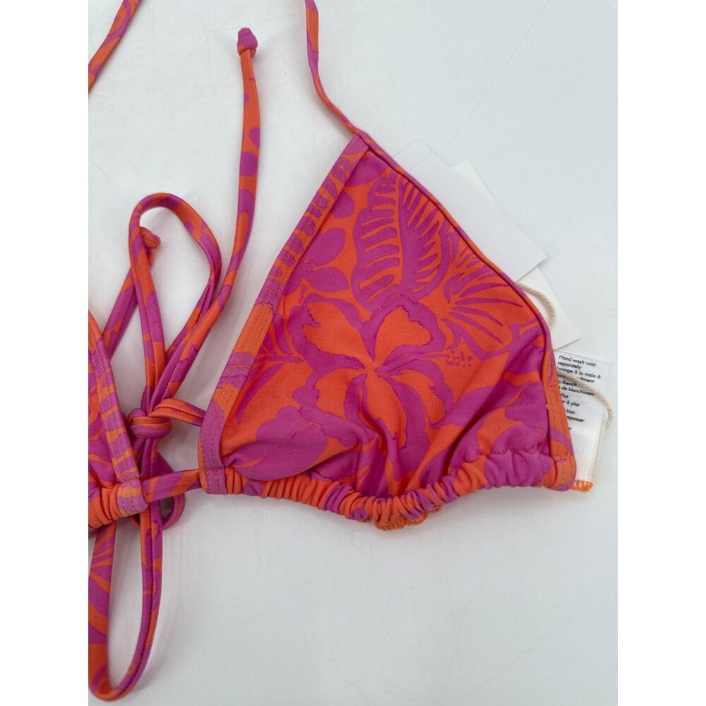 L Space Aspen Top Bikini Triangle Swimwear Medium Orange/Pink - Picture 3 of 6